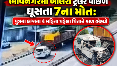 Bolero crashes into the back of a trailer in Bhavnagar.
